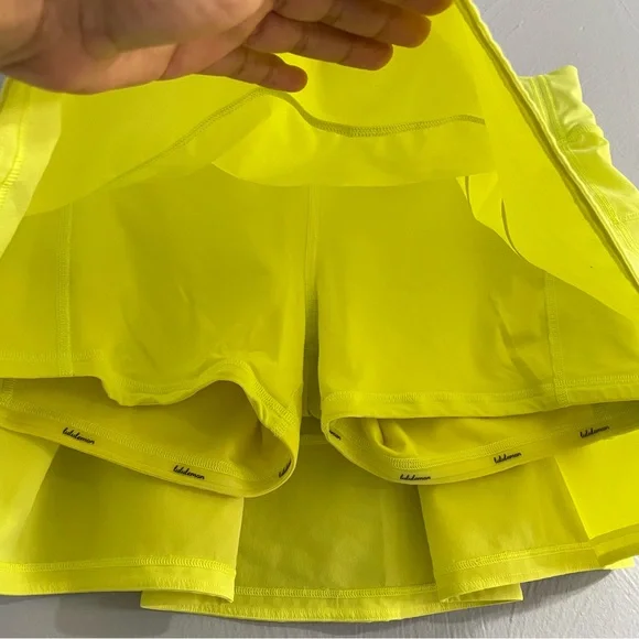 Lululemon Pace Rival skirt yellow Serpentine 10 tennis pickaball golf - Picture 9 of 15
